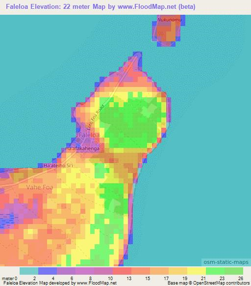 Faleloa,Tonga Elevation Map