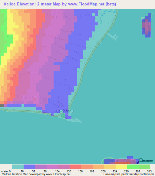 Vailoa,Samoa Elevation Map