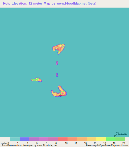 Roto,Cook Islands Elevation Map