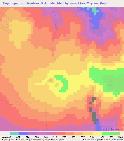 Papapapaiuta,Cook Islands Elevation Map