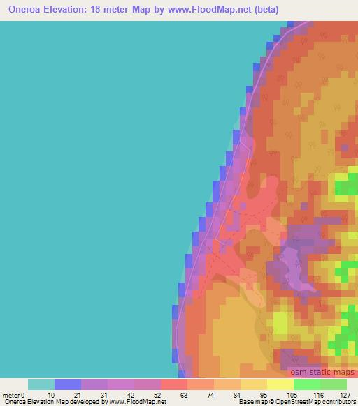 Oneroa,Cook Islands Elevation Map