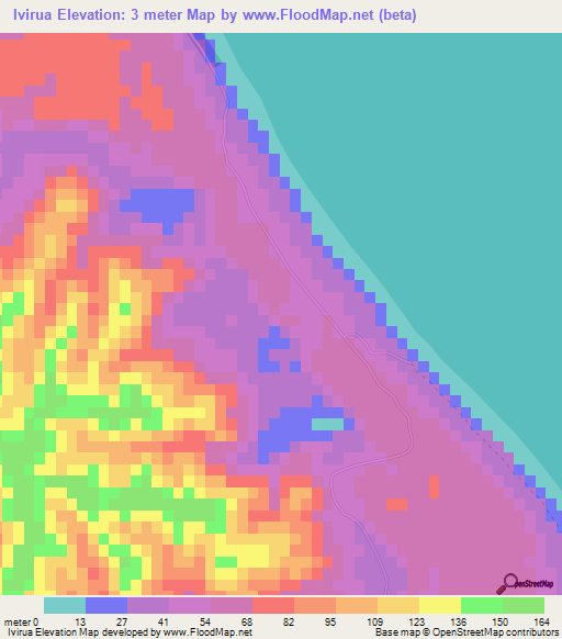 Ivirua,Cook Islands Elevation Map