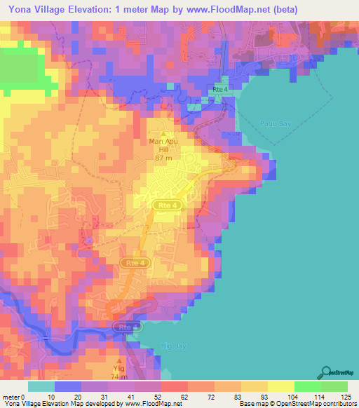 Elevation of Yona Village,Guam Elevation Map, Topography, Contour