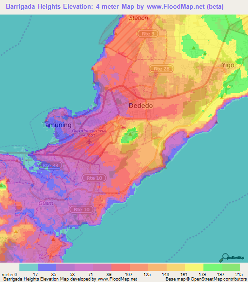 Elevation of Barrigada Heights,Guam Elevation Map, Topography, Contour