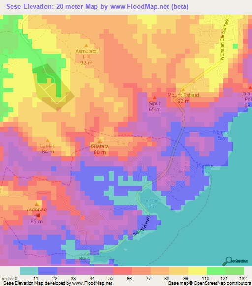 Elevation of Sese,Guam Elevation Map, Topography, Contour