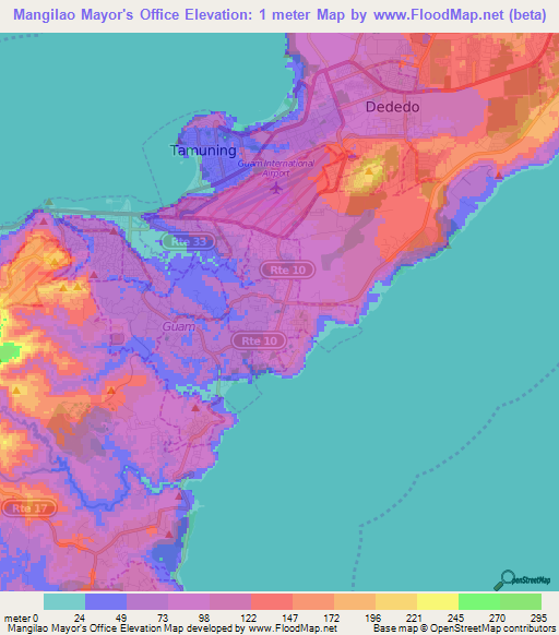 Elevation of Mangilao Mayor's Office,Guam Elevation Map, Topography ...