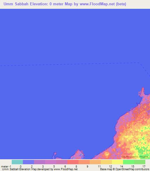 Umm Sabbah,Qatar Elevation Map