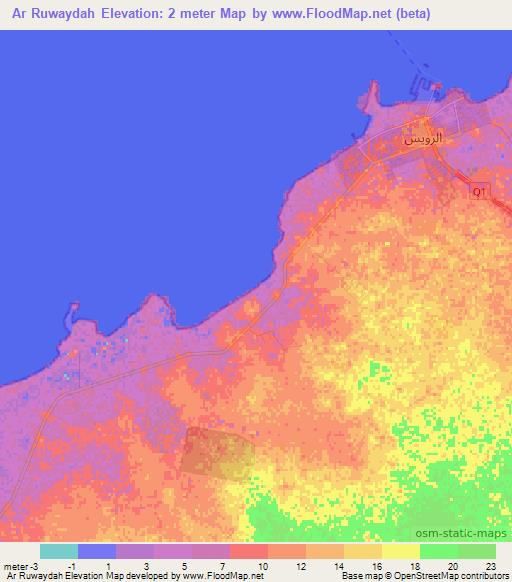 Ar Ruwaydah,Qatar Elevation Map