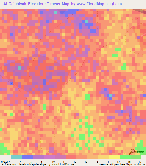 Al Qa`abiyah,Qatar Elevation Map