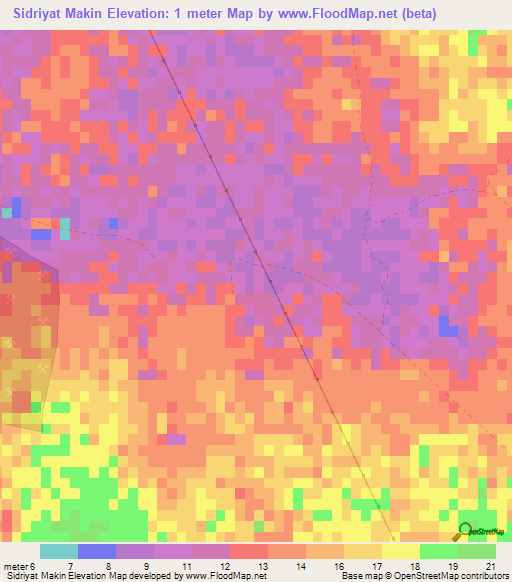 Sidriyat Makin,Qatar Elevation Map