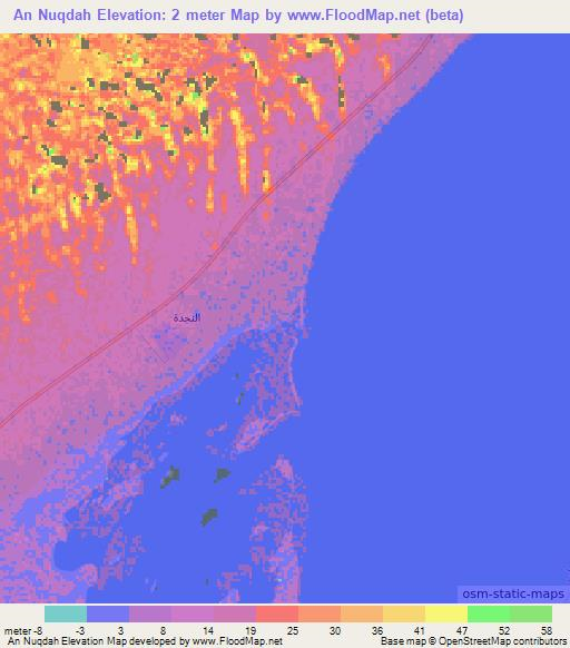 An Nuqdah,Oman Elevation Map