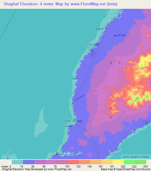 Shaghaf,Oman Elevation Map