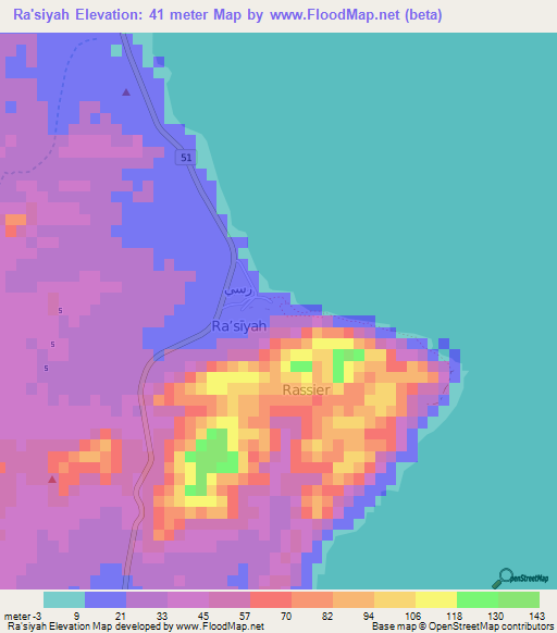 Ra'siyah,Oman Elevation Map