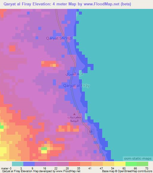Qaryat al Firay,Oman Elevation Map
