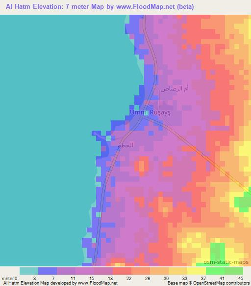 Al Hatm,Oman Elevation Map