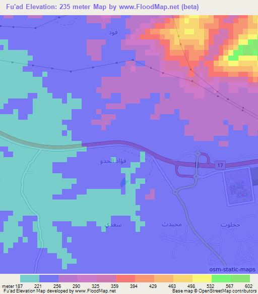 Fu'ad,Oman Elevation Map