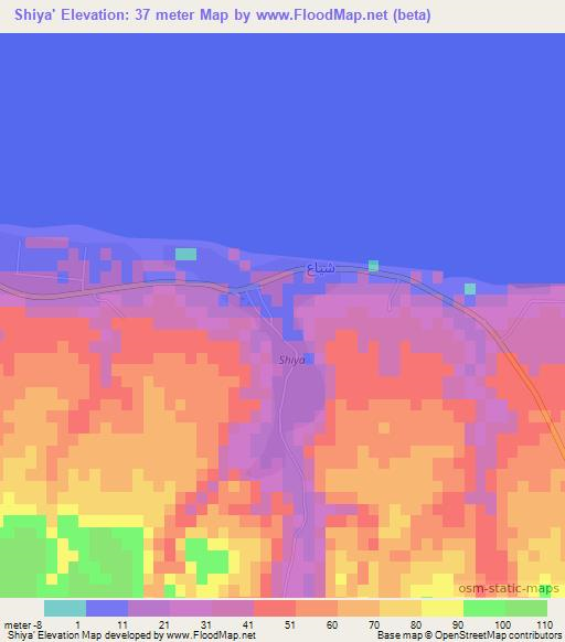 Shiya',Oman Elevation Map