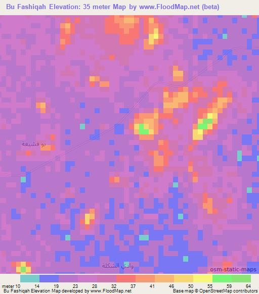 Bu Fashiqah,Oman Elevation Map