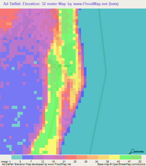 Ad Daffah,Oman Elevation Map