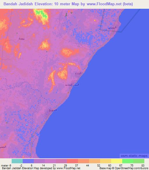 Bandah Jadidah,Oman Elevation Map