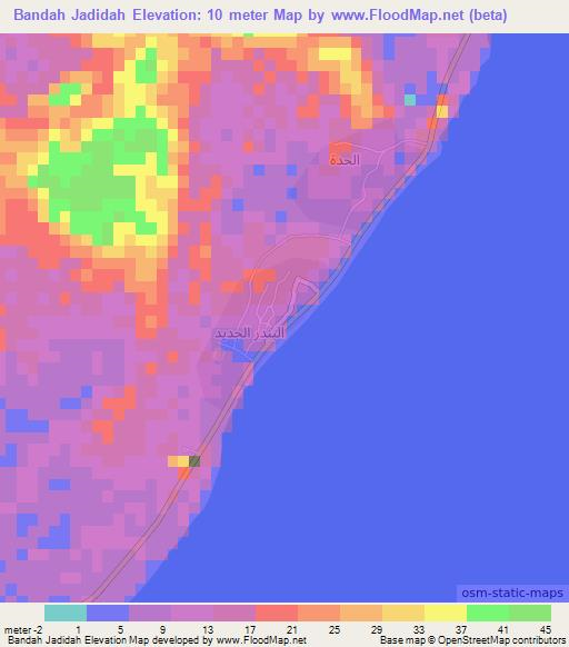 Bandah Jadidah,Oman Elevation Map