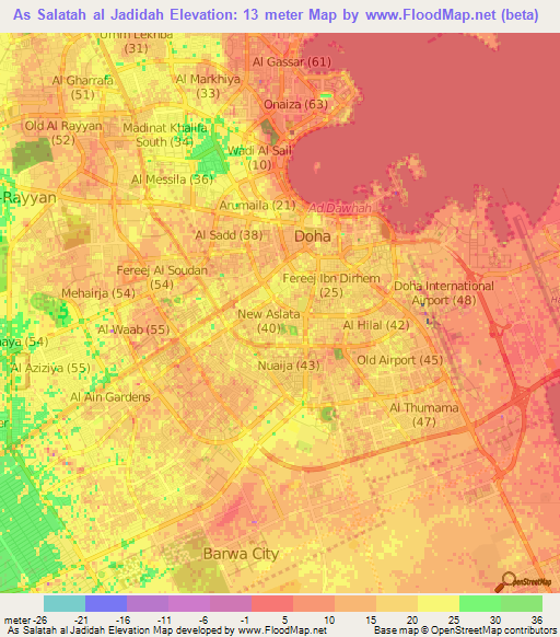 As Salatah al Jadidah,Qatar Elevation Map