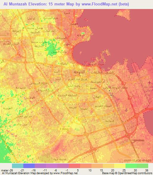 Al Muntazah,Qatar Elevation Map