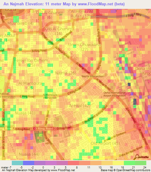 An Najmah,Qatar Elevation Map