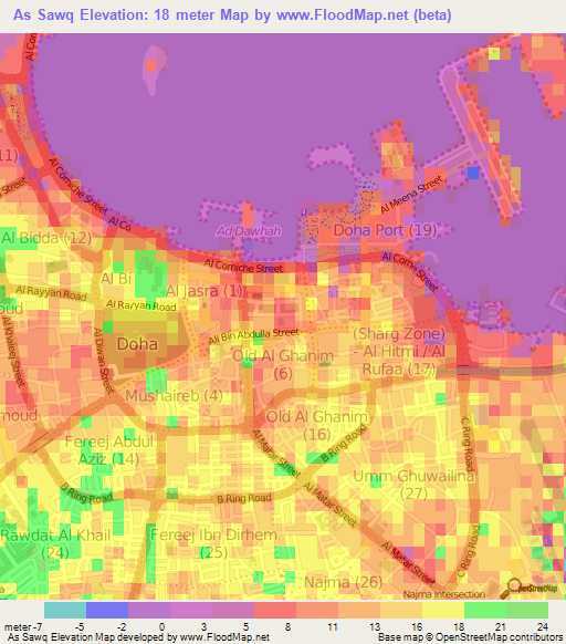 As Sawq,Qatar Elevation Map