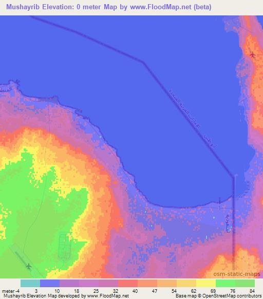 Mushayrib,Qatar Elevation Map