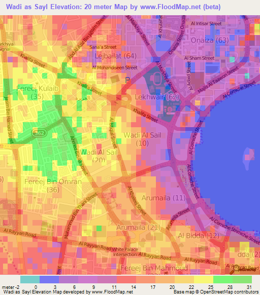 Wadi as Sayl,Qatar Elevation Map