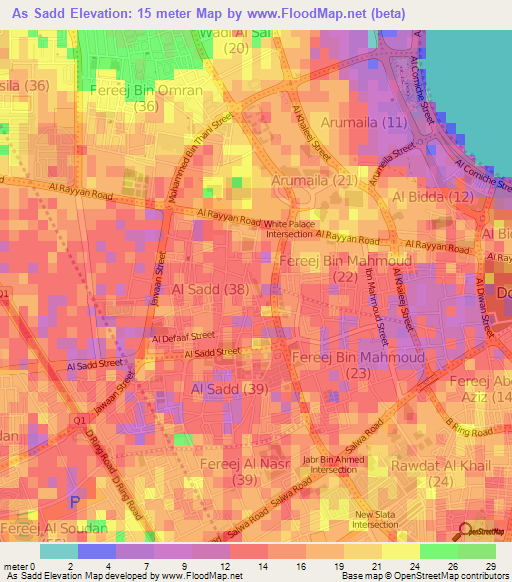 As Sadd,Qatar Elevation Map