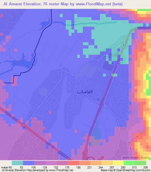 Al Amarat,Oman Elevation Map