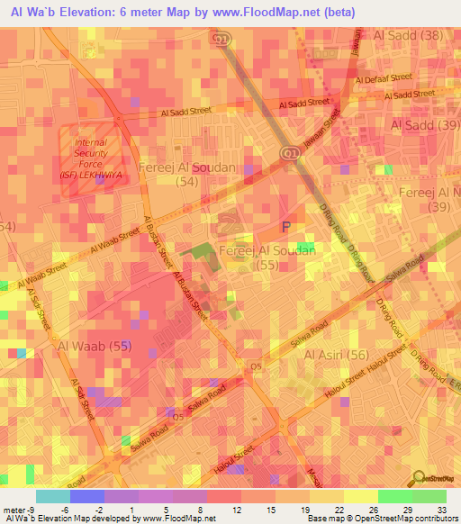 Al Wa`b,Qatar Elevation Map