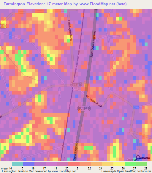 Farmington,US Elevation Map