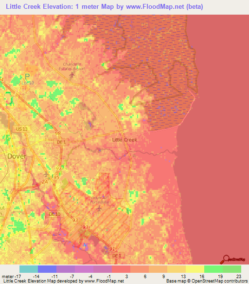 Little Creek,US Elevation Map