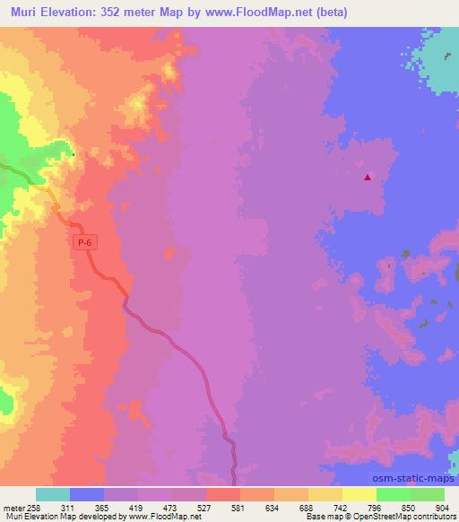 Muri,Eritrea Elevation Map