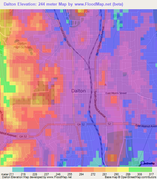 Elevation Of Dalton,us Elevation Map, Topography, Contour