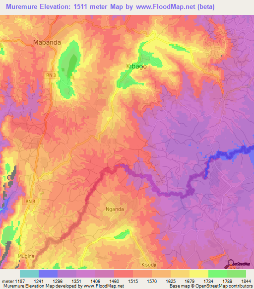 Elevation Of Muremure,burundi Elevation Map, Topography, Contour