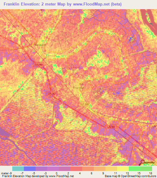 Franklin,US Elevation Map