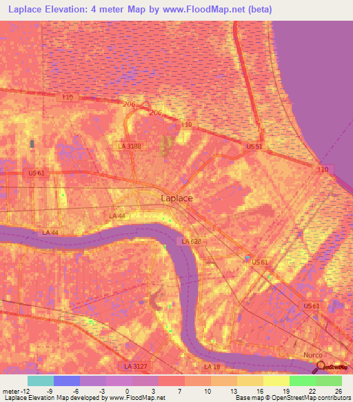 Laplace,US Elevation Map