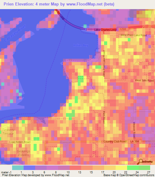 Prien,US Elevation Map