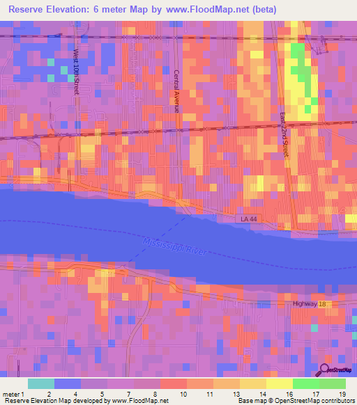 Reserve,US Elevation Map