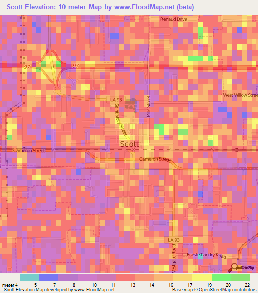 Scott,US Elevation Map