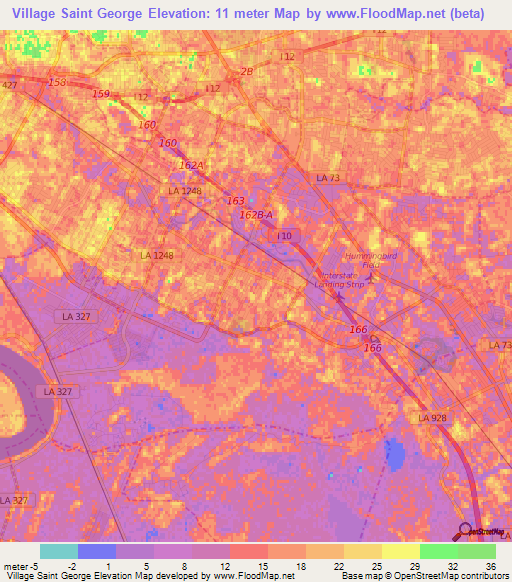 Village Saint George,US Elevation Map