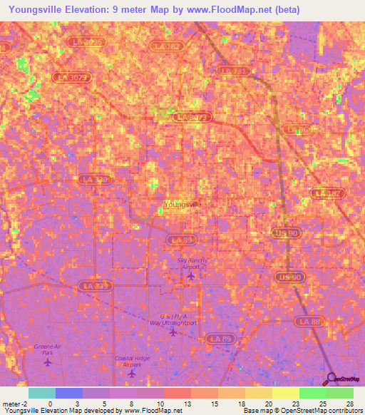 Youngsville,US Elevation Map