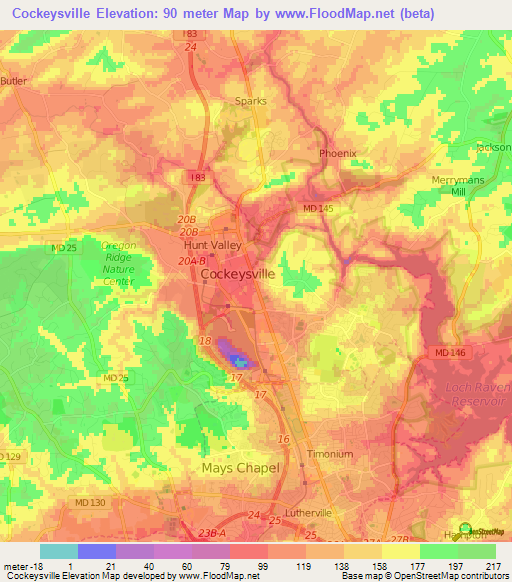 Cockeysville,US Elevation Map