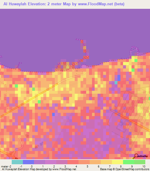 Al Huwaylah,Qatar Elevation Map