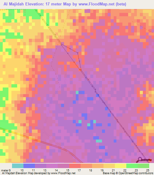 Al Majidah,Qatar Elevation Map