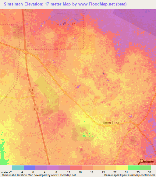 Simsimah,Qatar Elevation Map